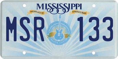 MS license plate MSR133