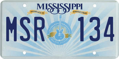 MS license plate MSR134