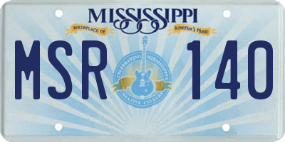 MS license plate MSR140
