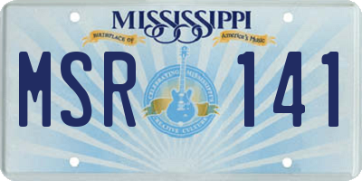 MS license plate MSR141