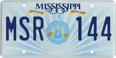 MS license plate MSR144