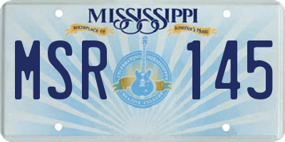 MS license plate MSR145