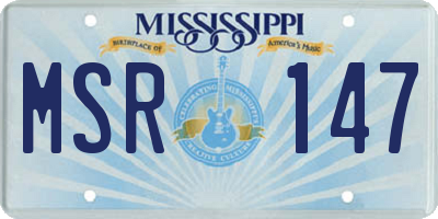 MS license plate MSR147