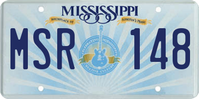 MS license plate MSR148