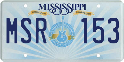 MS license plate MSR153