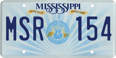 MS license plate MSR154