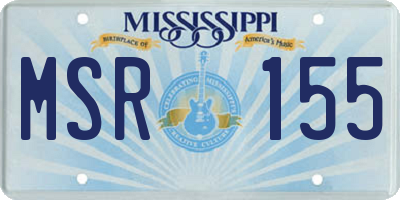 MS license plate MSR155