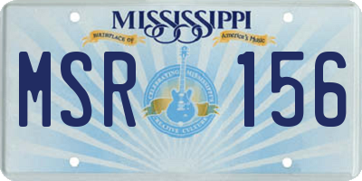 MS license plate MSR156