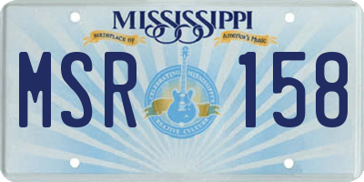 MS license plate MSR158