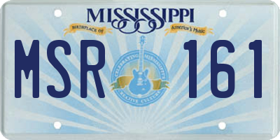 MS license plate MSR161