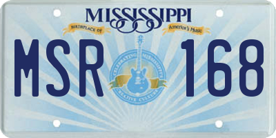 MS license plate MSR168