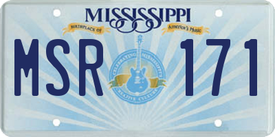 MS license plate MSR171