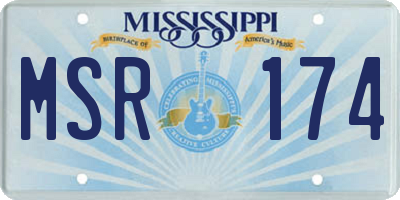 MS license plate MSR174