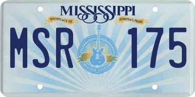 MS license plate MSR175