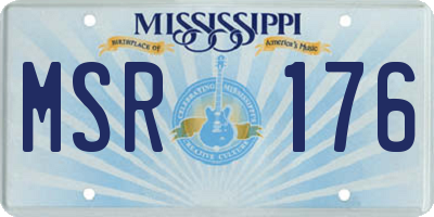 MS license plate MSR176