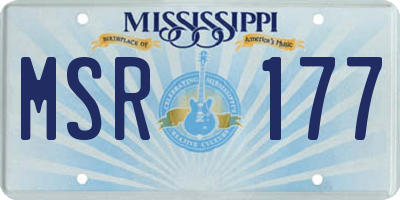 MS license plate MSR177