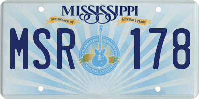 MS license plate MSR178