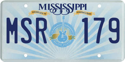 MS license plate MSR179