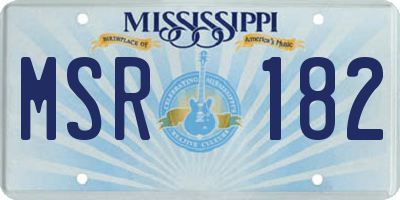 MS license plate MSR182