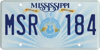MS license plate MSR184