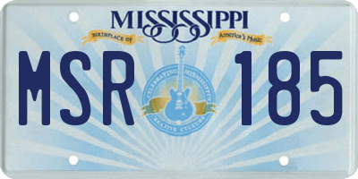 MS license plate MSR185