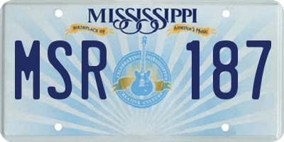 MS license plate MSR187