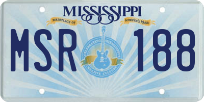MS license plate MSR188