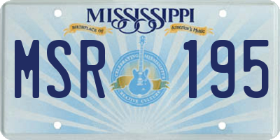 MS license plate MSR195