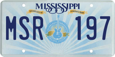 MS license plate MSR197