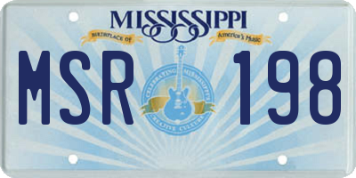 MS license plate MSR198
