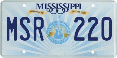 MS license plate MSR220