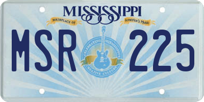 MS license plate MSR225