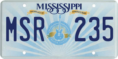 MS license plate MSR235