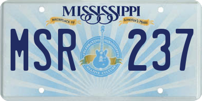MS license plate MSR237