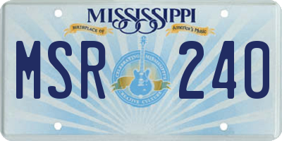 MS license plate MSR240
