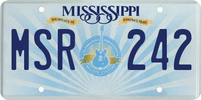 MS license plate MSR242