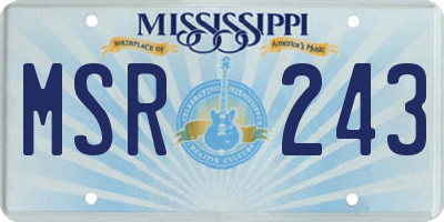 MS license plate MSR243