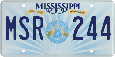 MS license plate MSR244