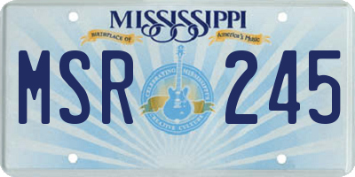 MS license plate MSR245