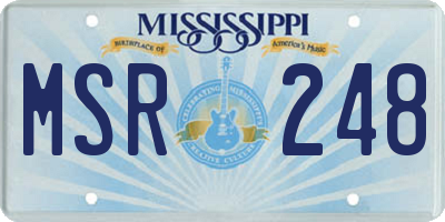 MS license plate MSR248