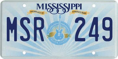 MS license plate MSR249