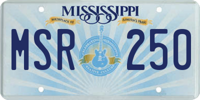 MS license plate MSR250