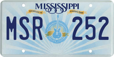 MS license plate MSR252