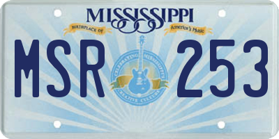 MS license plate MSR253