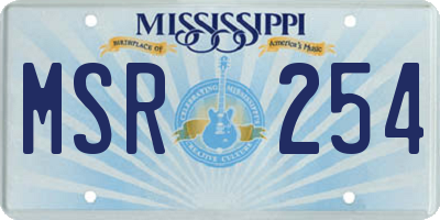 MS license plate MSR254
