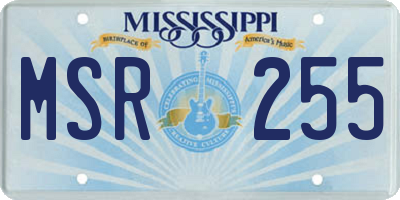 MS license plate MSR255