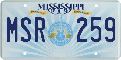 MS license plate MSR259