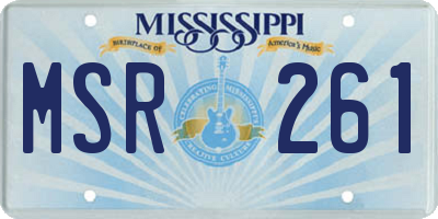 MS license plate MSR261