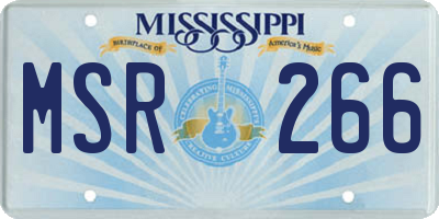 MS license plate MSR266