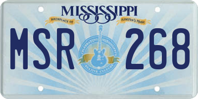 MS license plate MSR268